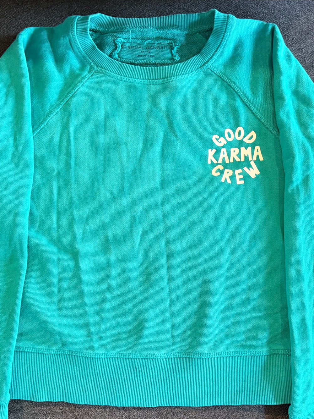 Spiritual Gangster Kids Teal 'Good Karma Crew' Sweatshirt